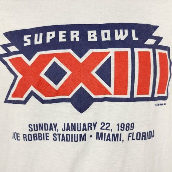 Super Bowl XXIII T Shirt Vintage 80s 1989 San Francisco 49ers Cincinnati Bengals - Picture 2 of 6